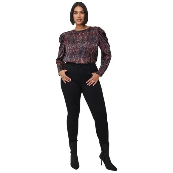 TORRID 3X - Satin Puff Long Sleeve Top Blouse NEW - Picture 4 of 4